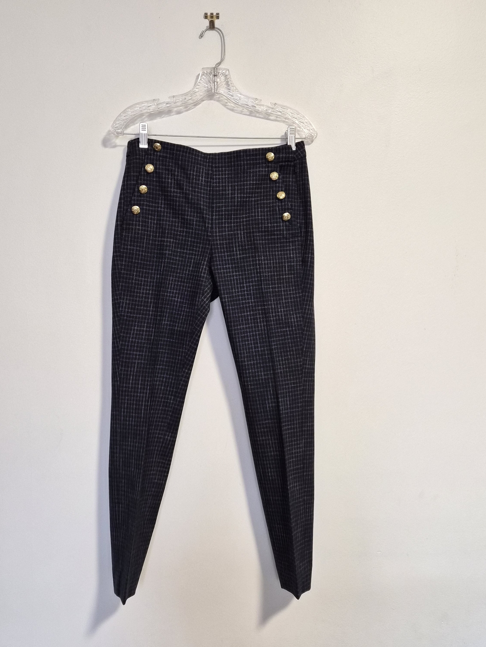 Banana Republic Navy Plaid Dress Pants